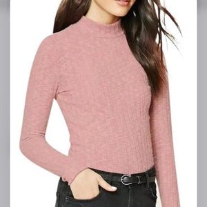 2/$30 forever 21 mauve fleece mock neck top